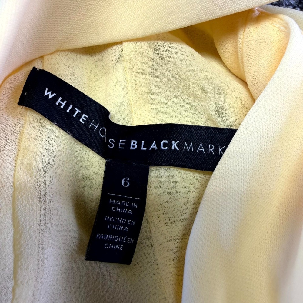 White House Black Market Blouse Top Womens 6 Yellow Lined Sleeveless Back Zip - Picture 7 of 16